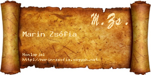 Marin Zsófia névjegykártya